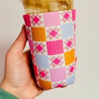 Pink Quilt Iced Coffee Sleeve