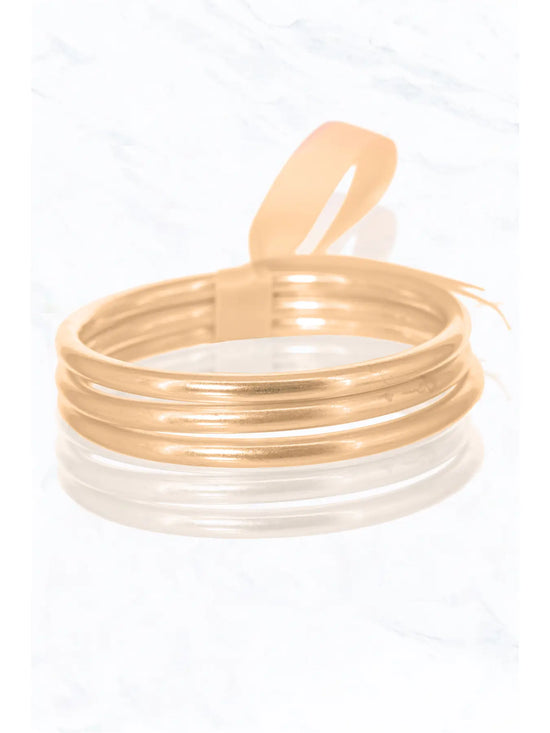 Waterproof Worn Metal Jell Bangle Bracelet Set