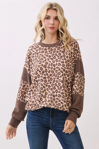 Follow the Way Leopard Ribbed Sweater Top