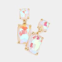 Sparkle Iridescent Square Drop Earrings