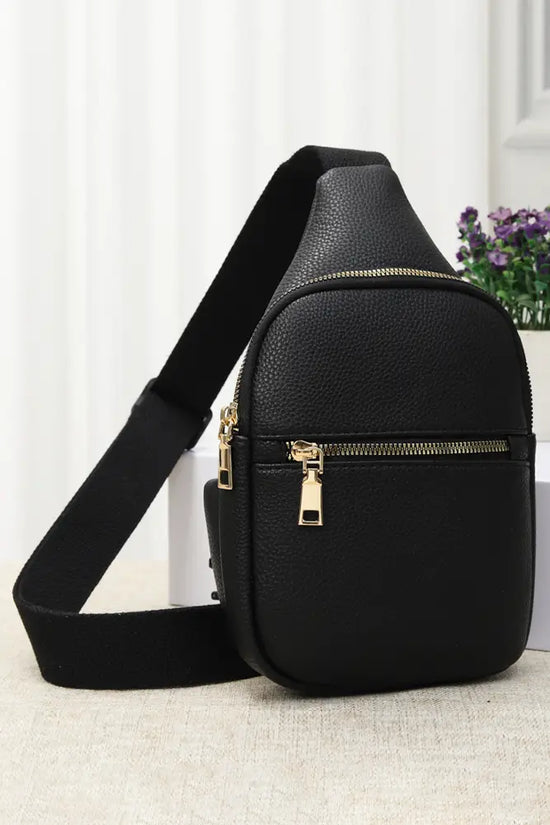 Load image into Gallery viewer, First Class Vegan Leather Sling Crossbody Bag
