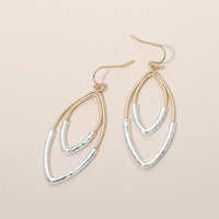 Layer MarquisMixed Metal Marquis Drop Earrings