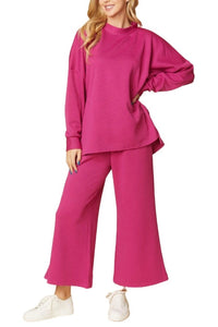 Comfy Goals Magenta Quilted Lounge Set