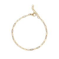Paperclip Gold Chain Bracelet | 2.5 MM