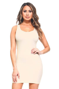 Seamless Long Tank Dress in Ivory