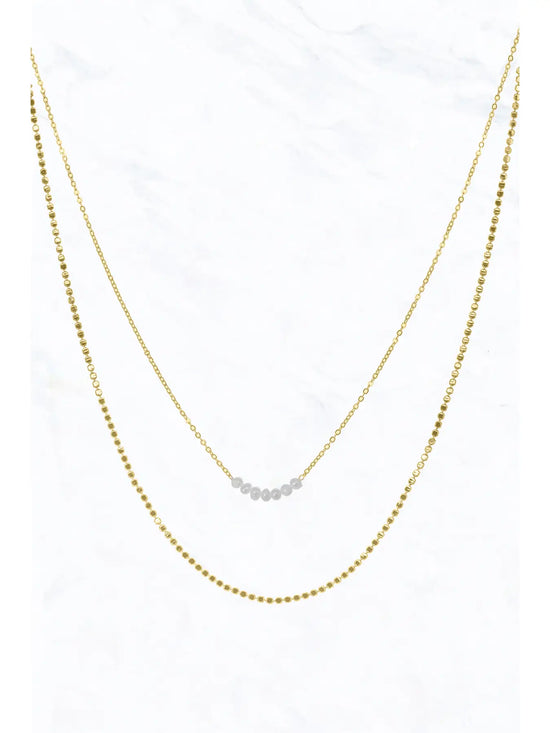 Dainty Pearl Strand Layer Necklace