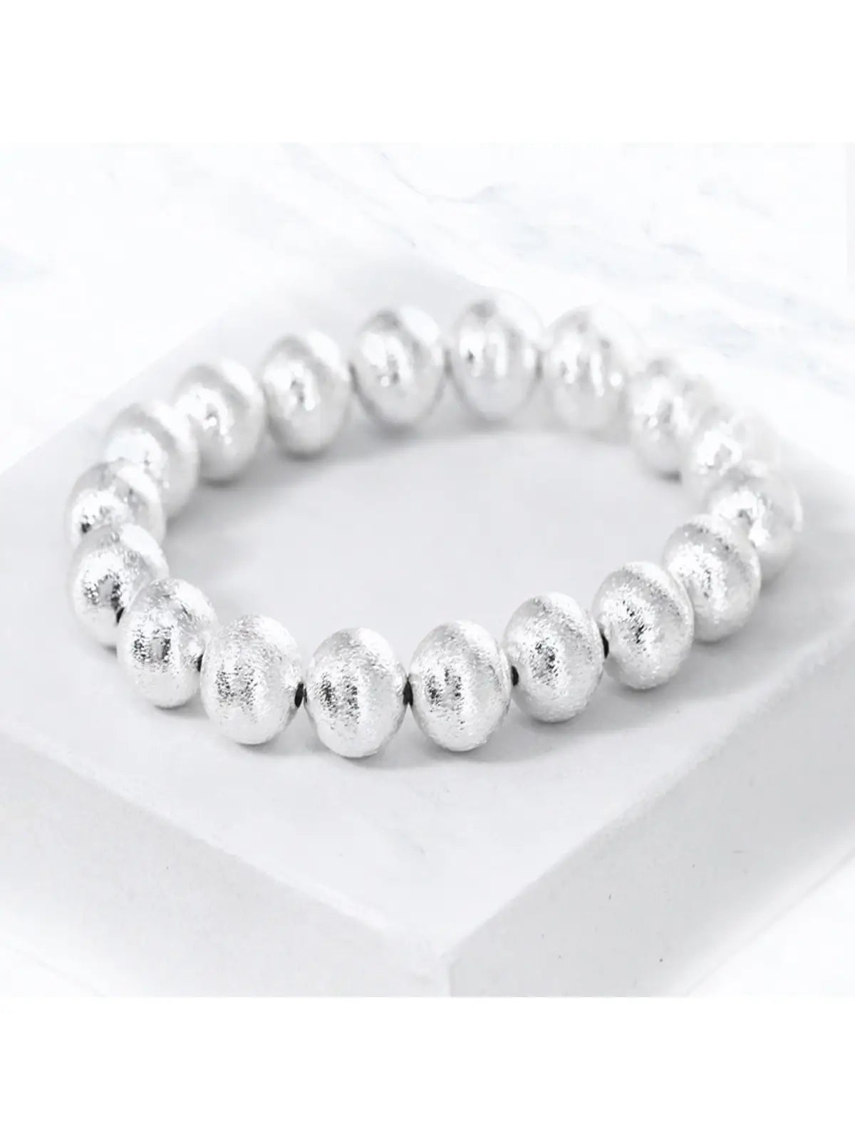 12mm Classic Metal Ball Stretch Bracelet