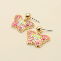 Colorful Enamel Butterfly Drop Earrings