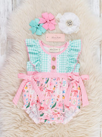 Farmyard Bow Ruffle Bubble Romper