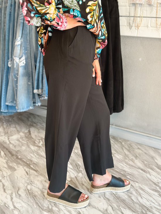 Load image into Gallery viewer, Take the Call Black Wide Leg Dress Pants
