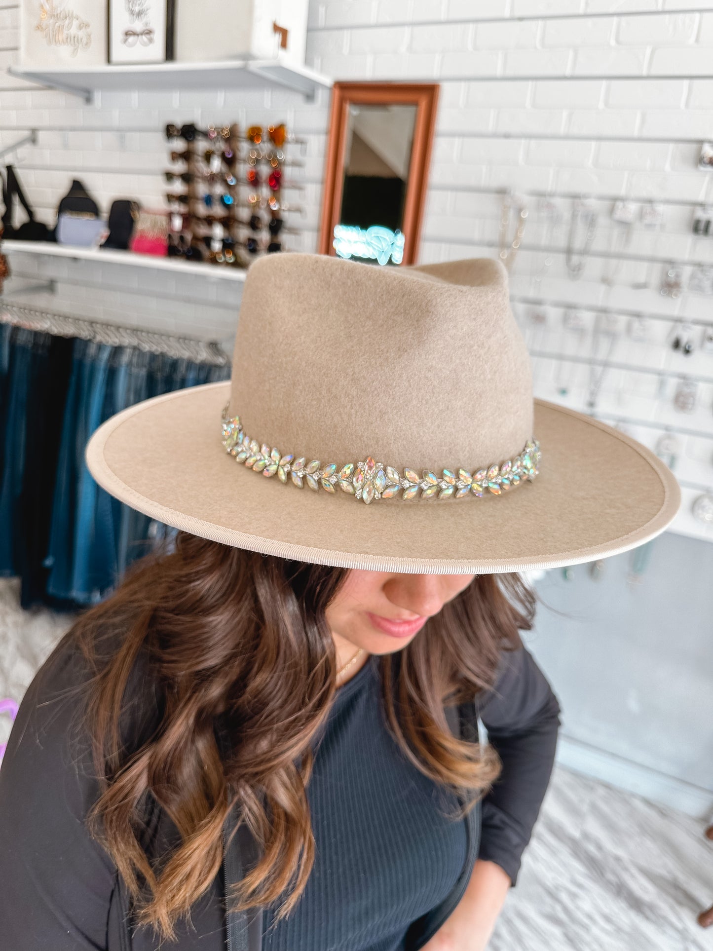 Rionna Crystal Wool Rancher Hat