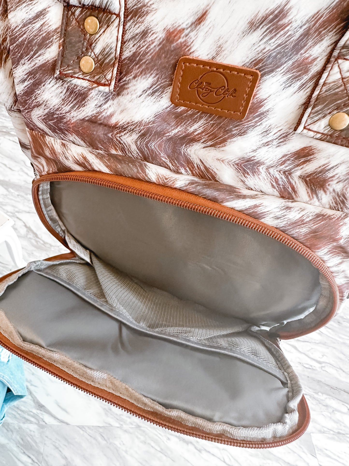Cooler Lunch Backpack | Cow Hide
