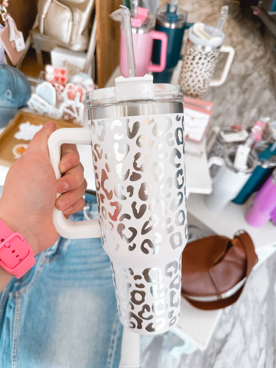 40 Oz. Quench Tumbler | White Leopard
