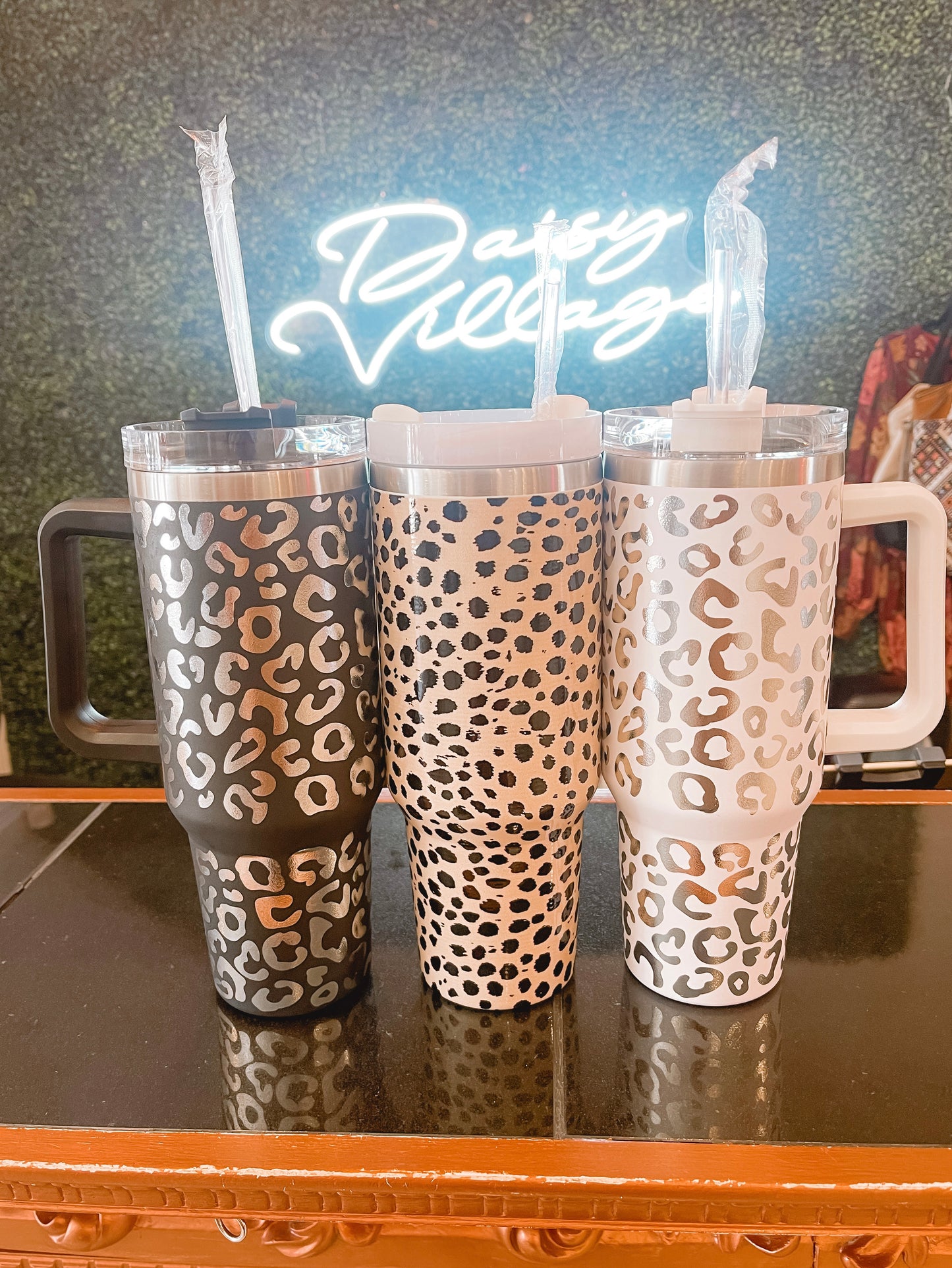 Leopard Etch Cup 40 Oz