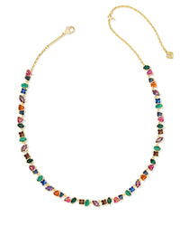 Isabelle Tennis Necklace in Gold Multi Mix
