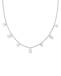 Cailin Delicate Strand Necklace in White CZ