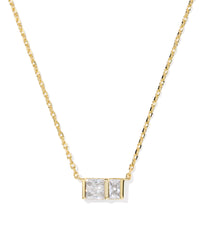 Jamie Short Pendant Necklace in White CZ