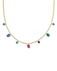 Cailin Delicate Strand Necklace in Gold Multi Mix