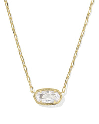 Elisa Luxe Pendant Necklace in White CZ