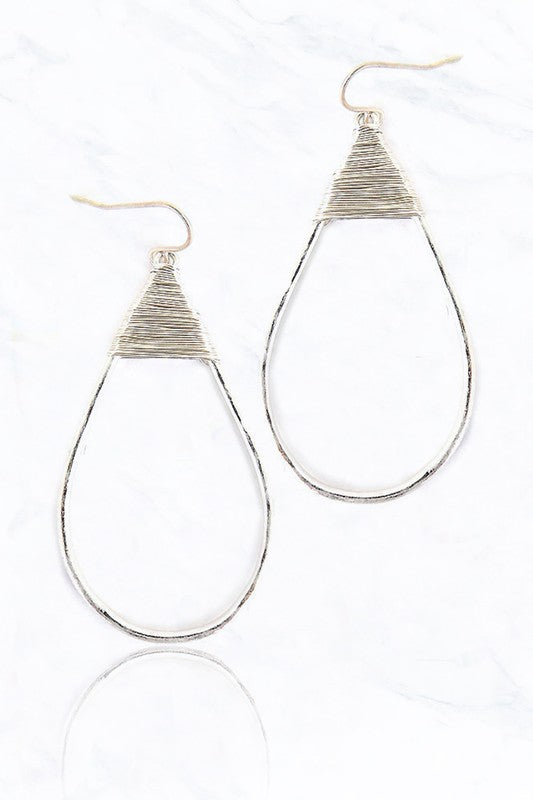 Teardrop Wire Wrap Drop Earring