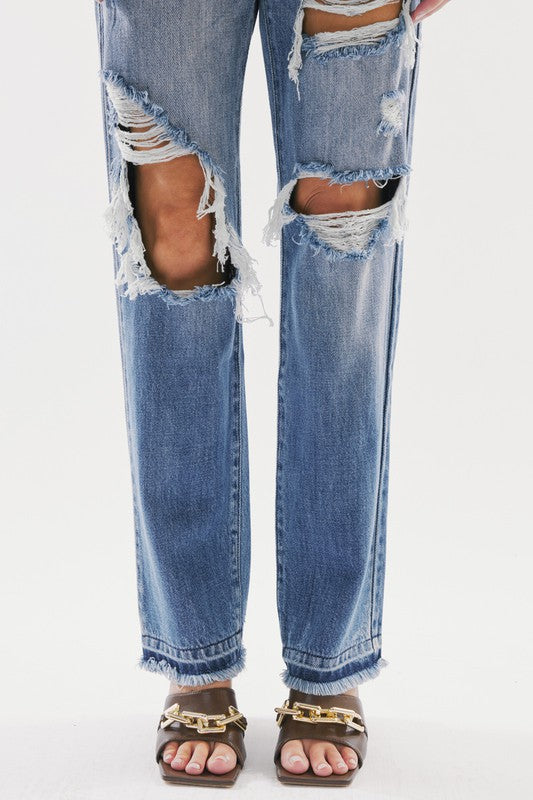Load image into Gallery viewer, Ultra 90&amp;#39;s High Rise Distressed Relaxed Denim
