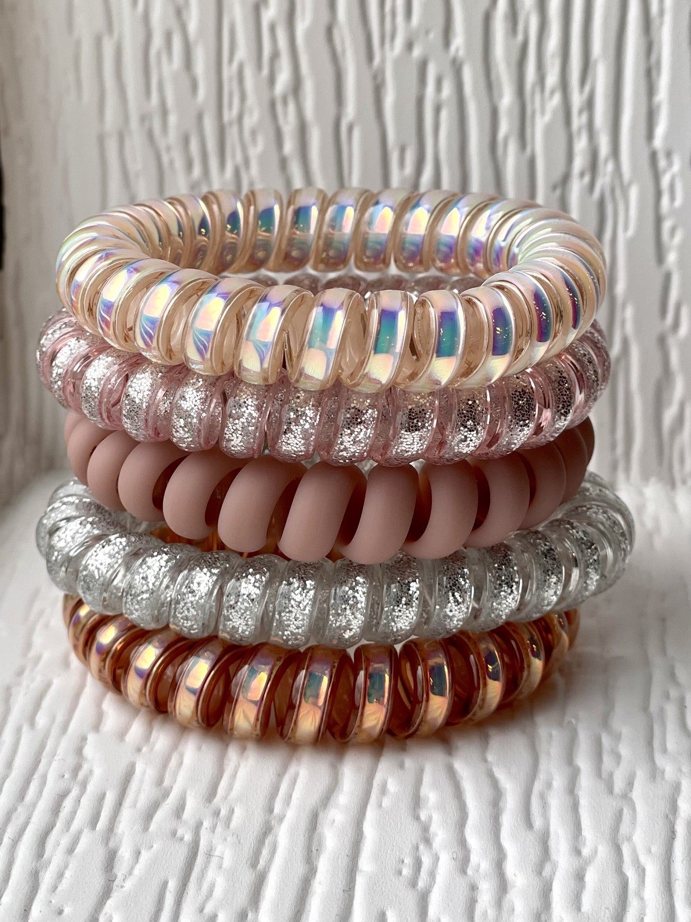 Hair Tie Coil 5 Piece Set | Pretty In Pink