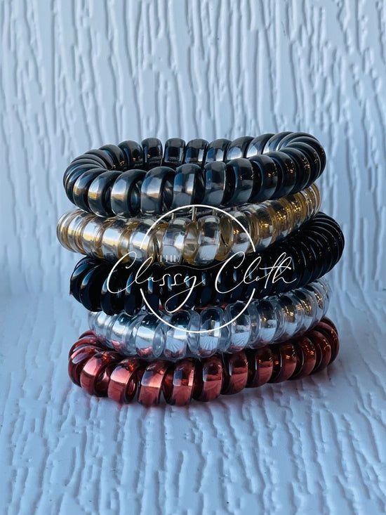 Hair Tie Coil 5 Piece Set | Bronze Metallic Mix