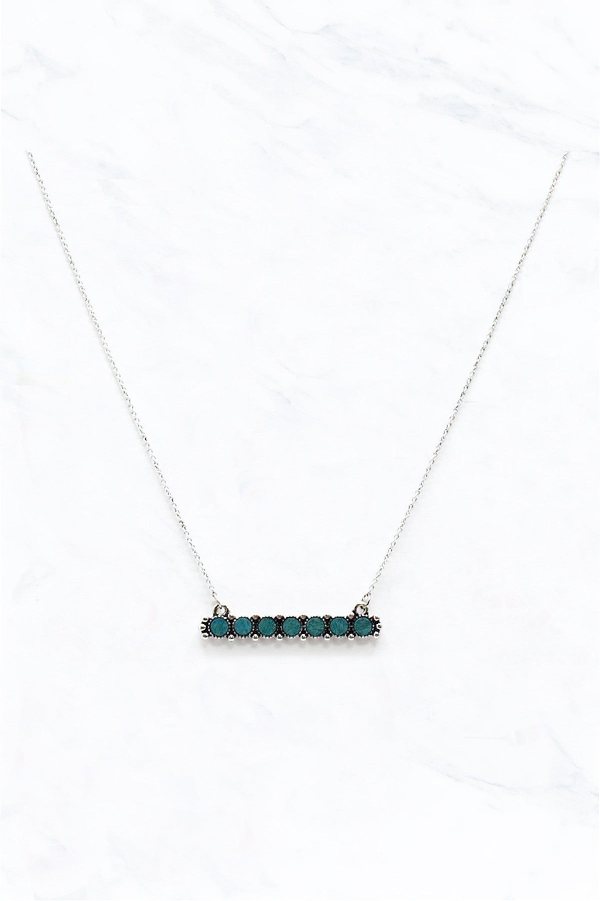 Turquoise Stone Bar Necklace