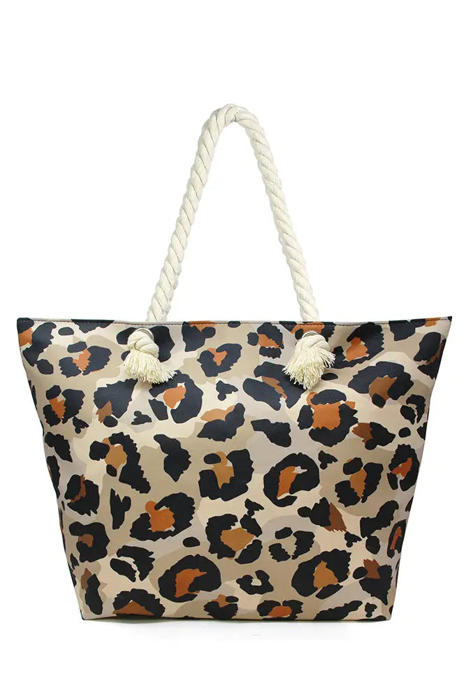 Load image into Gallery viewer, Sunny Day Leopard Beach Bag
