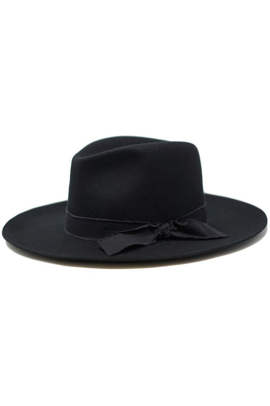 Kaia Wool Wide Panama Hat | Black