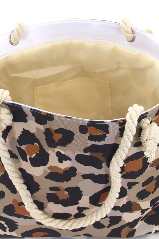Sunny Day Leopard Beach Bag