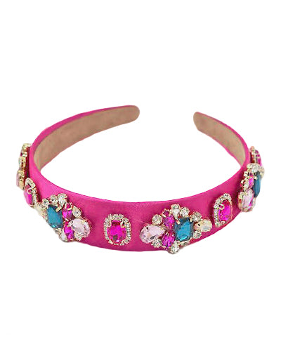 Hot Pink + Crystal Headband