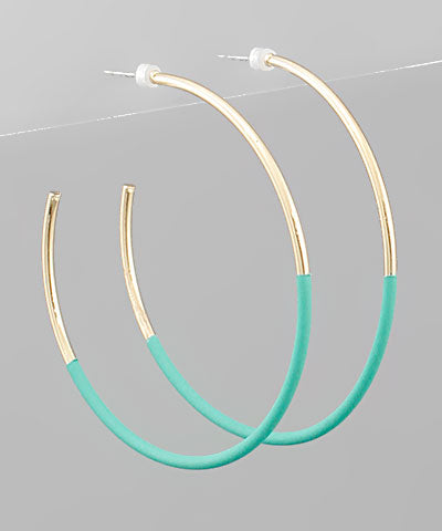 Gold Color Coated Hoop Earrings | Multiple Colors