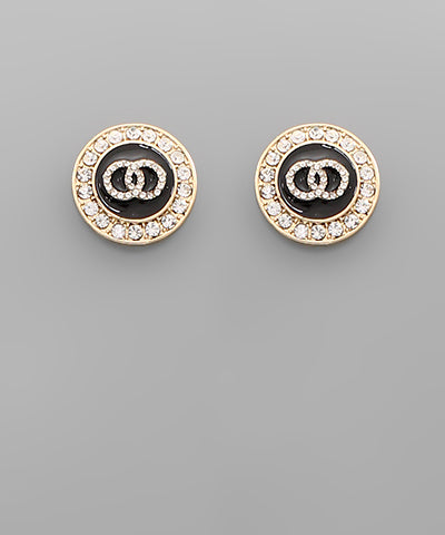 Crystal Circle Stud Earrings