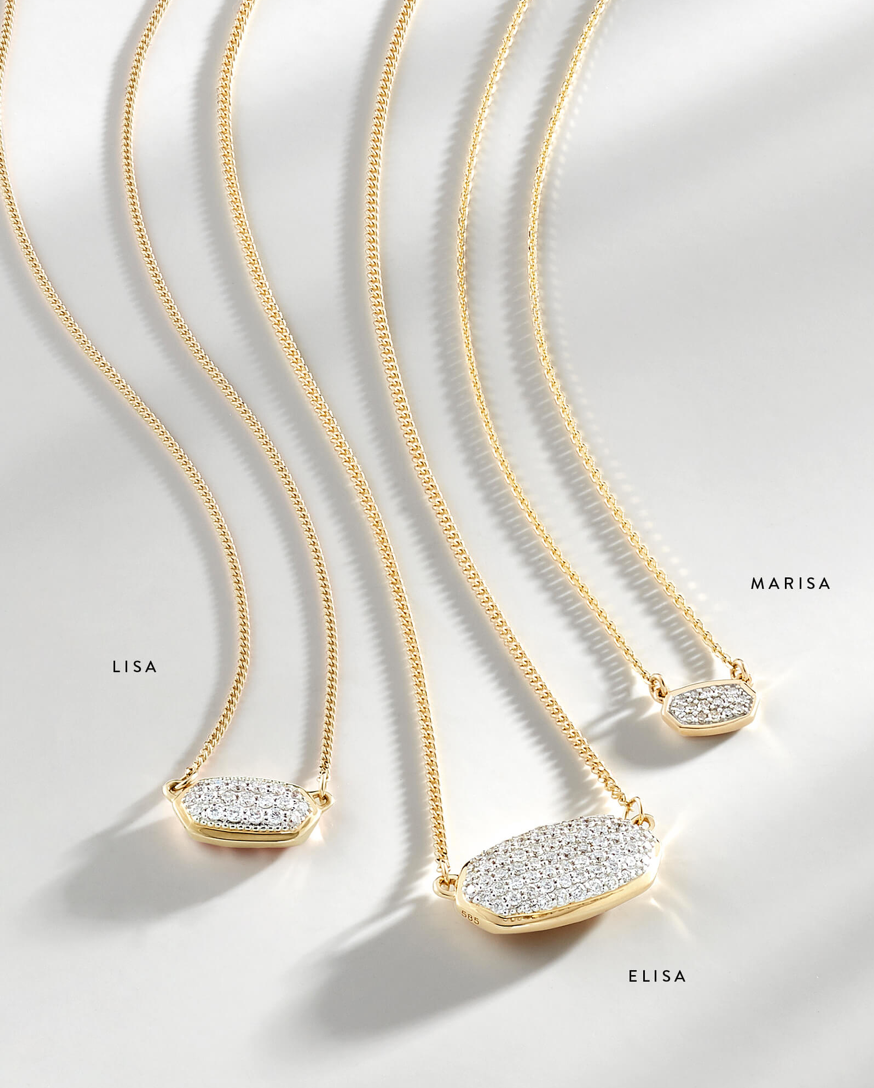 Marisa 14K White Diamond Necklace | Multiple Metals