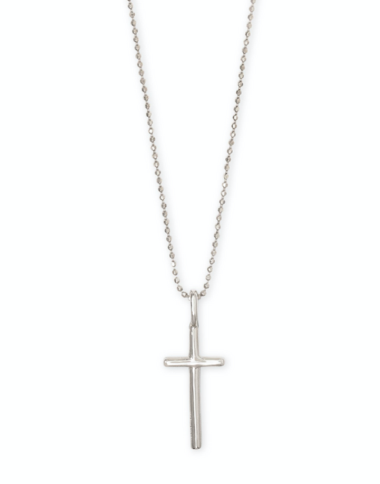 Cross Charm Pendant Necklace in Sterling Silver