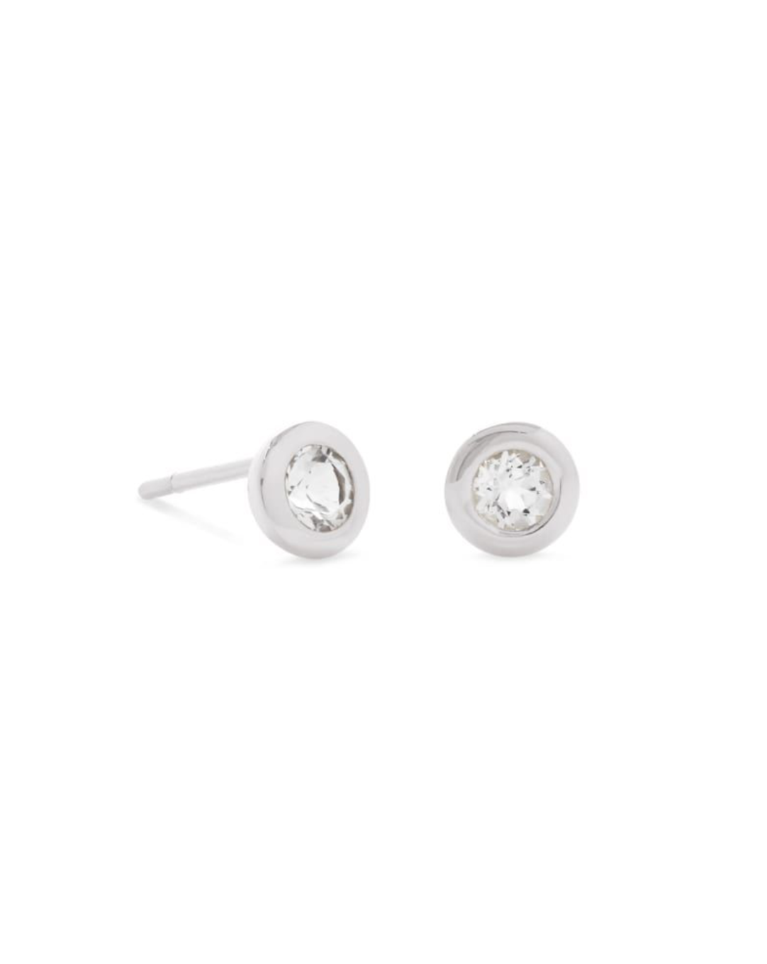 Aliyah Stud Earrings In White Topaz | 18k Gold Vermeil & Sterling Silver