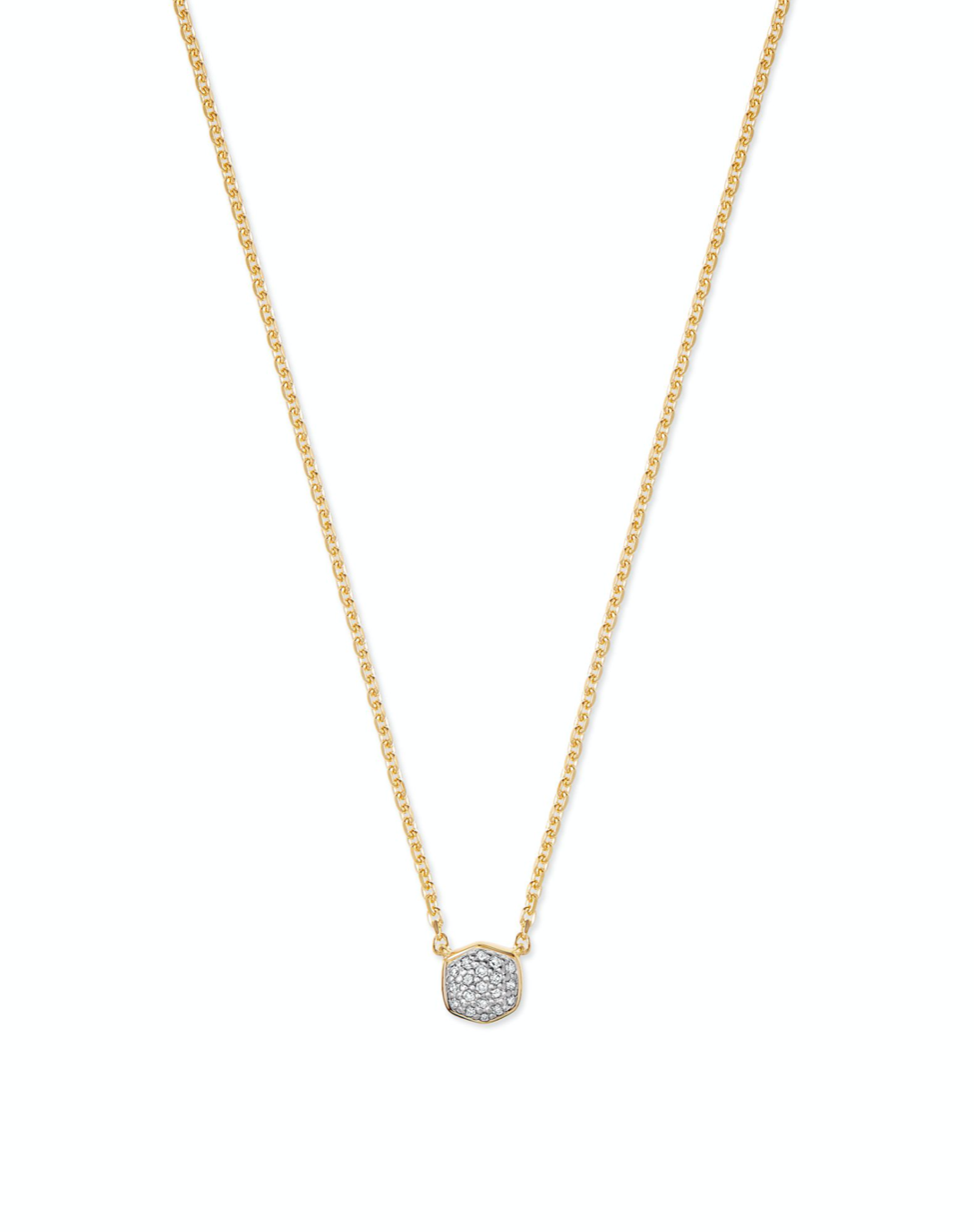 Davie Pave Pendant Necklace in 18k Gold Diamond