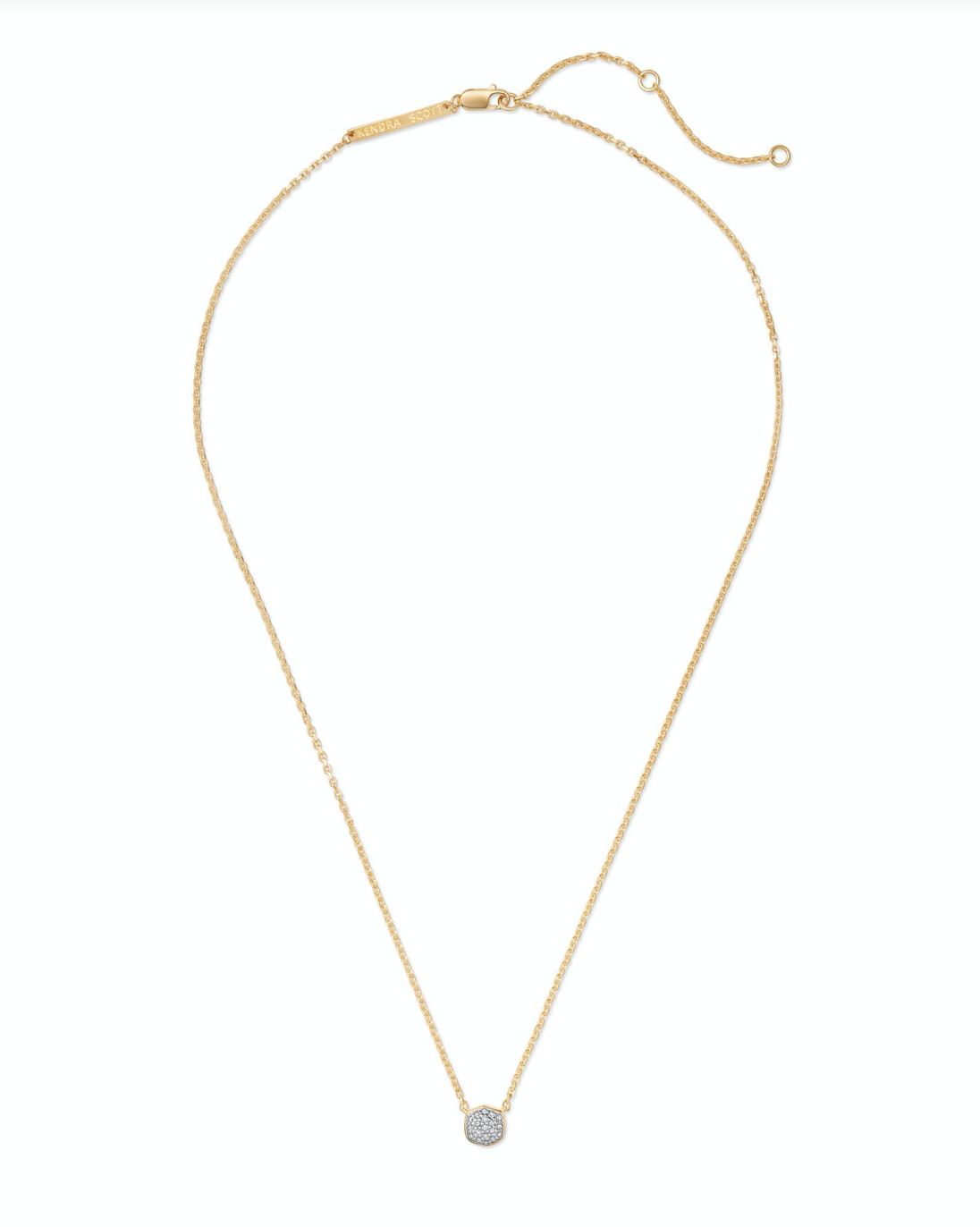 Davie Pave Pendant Necklace in 18k Gold Diamond