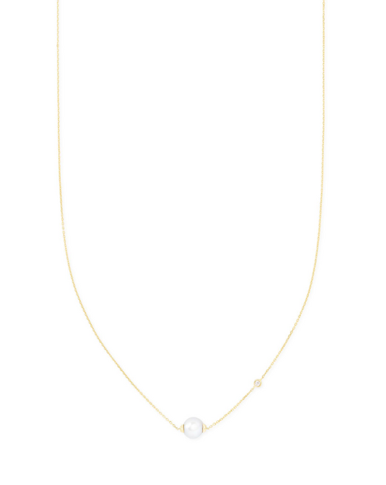 Cathleen 14k Yellow Gold Pendant Necklace In Pearl