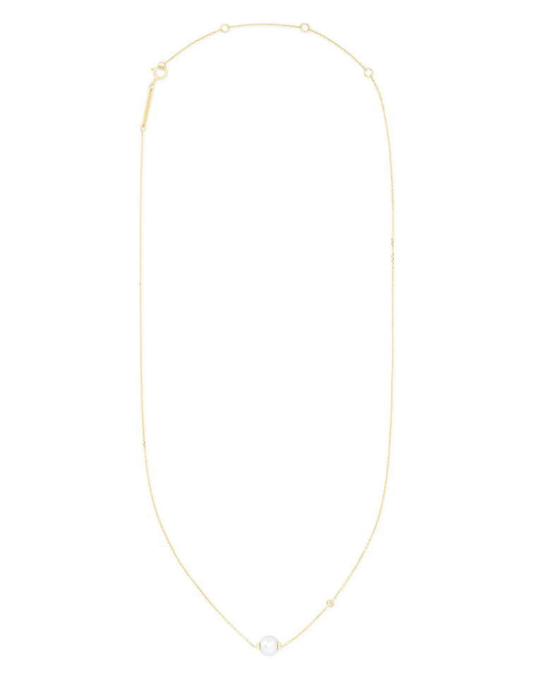 Cathleen 14k Yellow Gold Pendant Necklace In Pearl