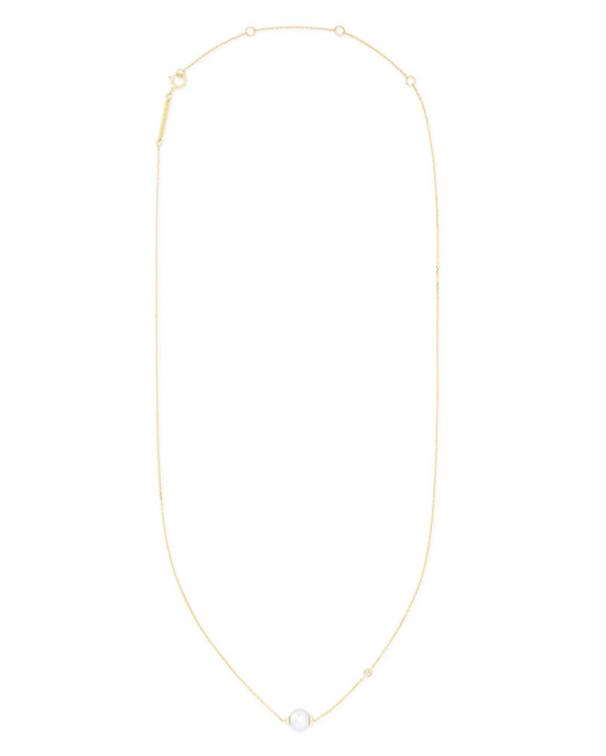 Cathleen 14k Yellow Gold Pendant Necklace In Pearl