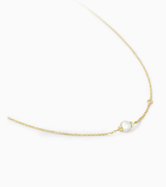 Cathleen 14k Yellow Gold Pendant Necklace In Pearl