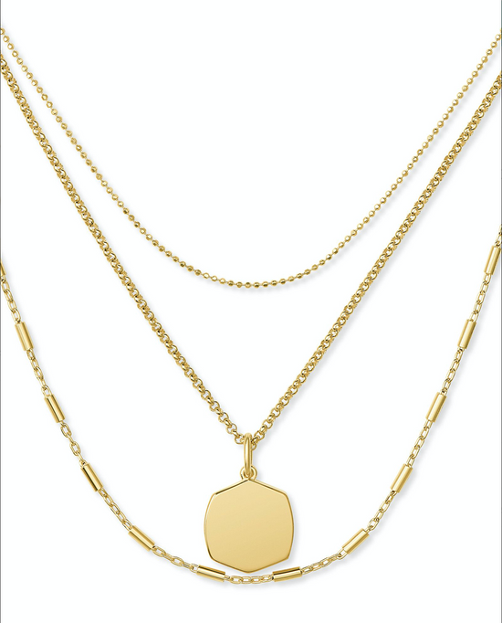 Davis Triple Strand Necklace in 18k Gold Vermeil