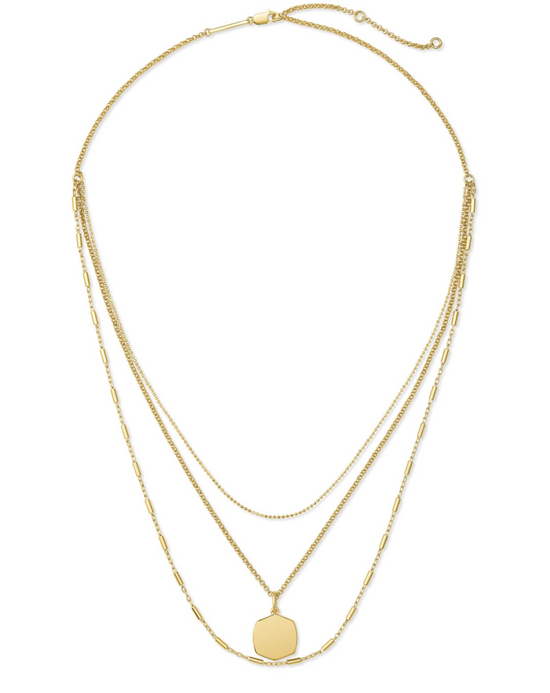 Davis Locket Charm Necklace in 18k Yellow Gold Vermeil