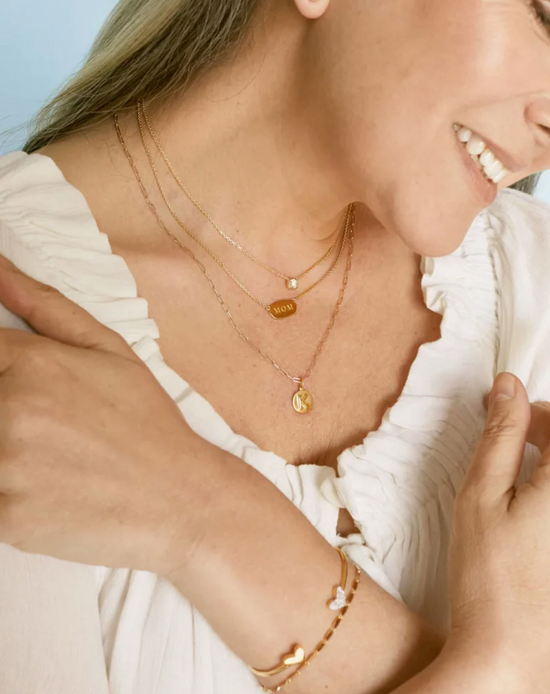Davie Necklace in 18k Gold Vermeil Birthstone | Multiple Colors