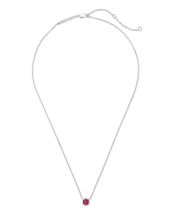 Davie Necklace in Sterling Silver Birthstone | Multiple Colors