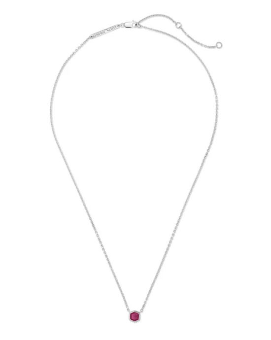 Davie Necklace in Sterling Silver Birthstone | Multiple Colors