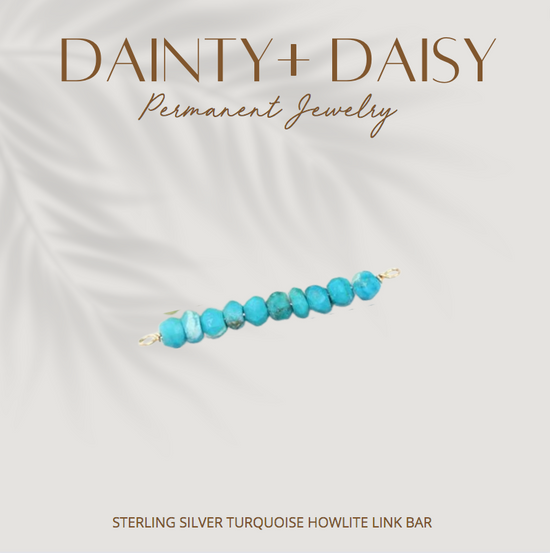 TURQUOISE HOWLITE LINK BAR | MULTIPLE METALS
