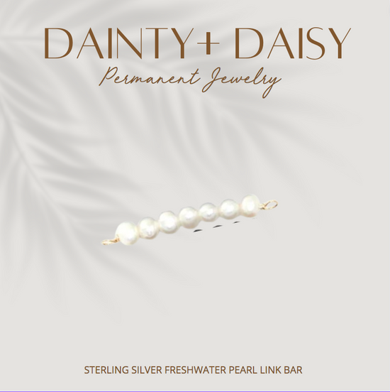 Load image into Gallery viewer, FRESHWATER PEARL LINK BAR | MULTIPLE METALS
